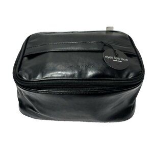 ELF Women's Cosmetic Make Up Bag Eyes Lip Face Black Large Zipper Bag W Mirror